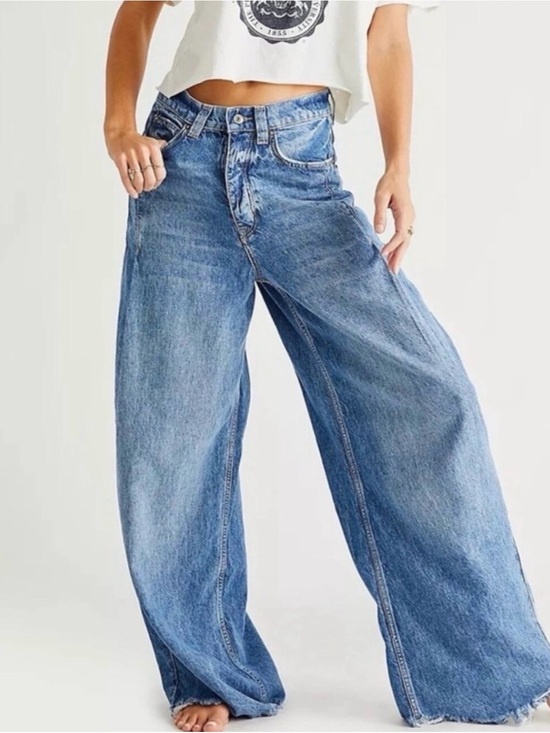 We The Free Denim - Free People We The Free Old West Slouchy Jeans Size 31 Wide Leg Denim